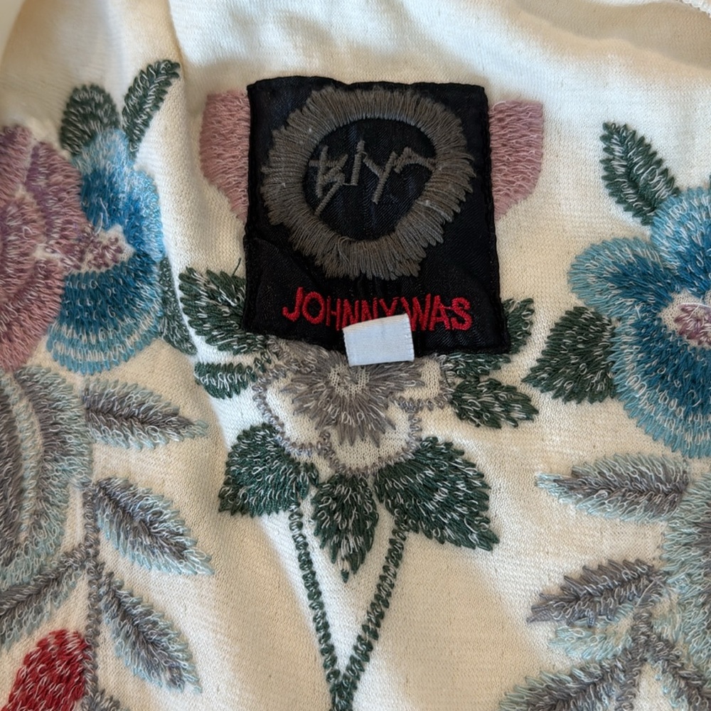 Johnny Was Floral Cream Poncho - Picture 2 of 4